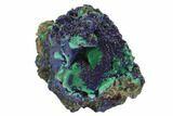 Sparkling Azurite Crystals On Malachite - Laos #95799-1